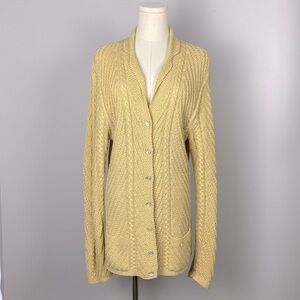 Ralph Lauren 100% Cotton Hand Knit Fisherman Cardigan size medium